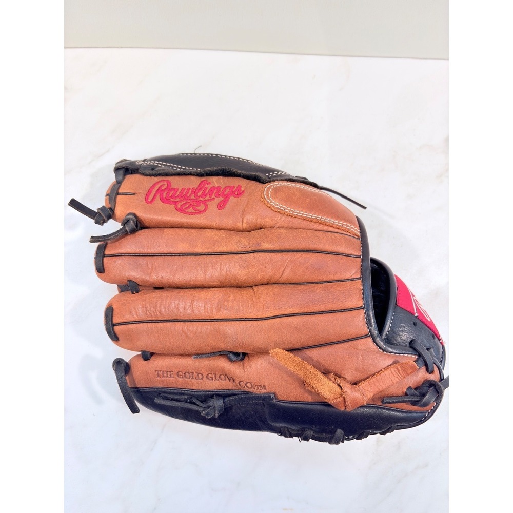 Baseball Glove All Leather Shell Rawlings Men Brown Black Sportcore Classic